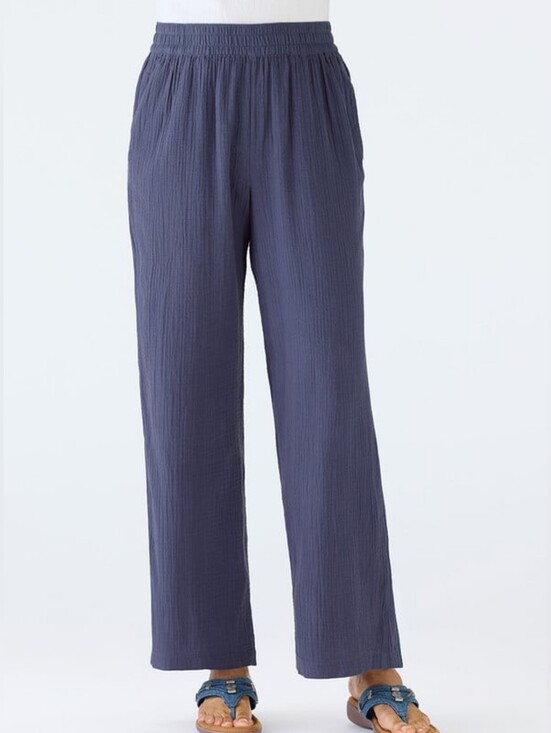 Coldwater Creek Pants - Coldwater Creek Gauze Pull On Pant Blue 30" Inseam New With Pockets